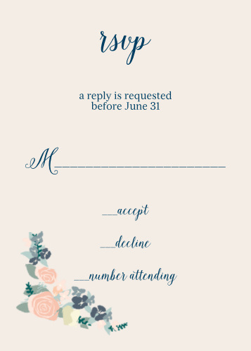 Wedding Rsvp Cards Match Your Color Style Free Basic Invite Ilrated Corner Wreath Rsvp Cards