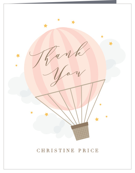 Send off your gratitude to your guests with our Air Balloon Baby Shower Thank You Cards.