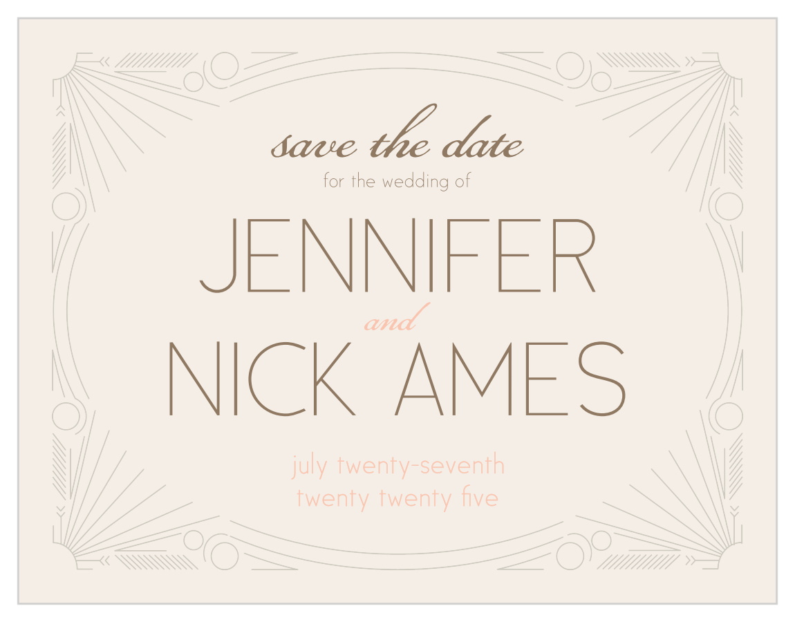 Framed Art Deco Save the Date by Basic Invite