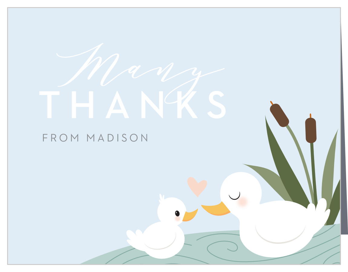 Boy Happy Duck Baby Shower Thank You Cards by Basic Invite