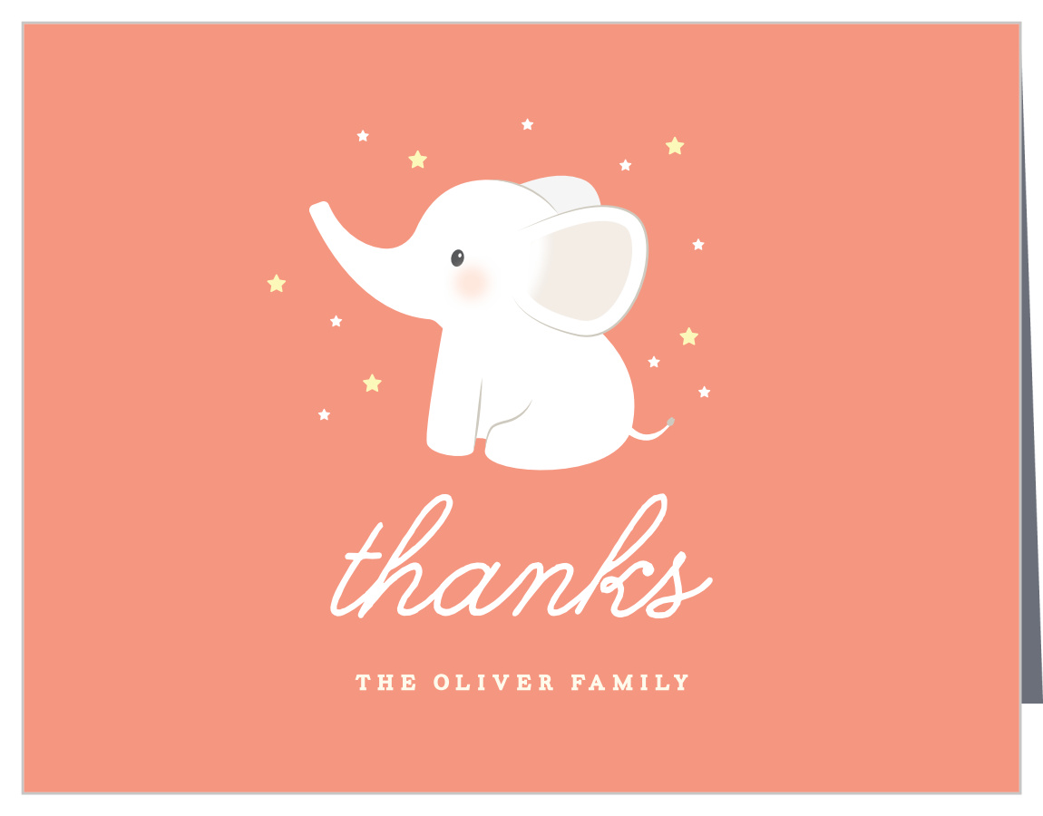 Baby Boy Baby Girl Personalized Baby Stationery Stationary ELEPHANT FLOWERS Baby Shower Thank You Cards Baby Thank You Notes