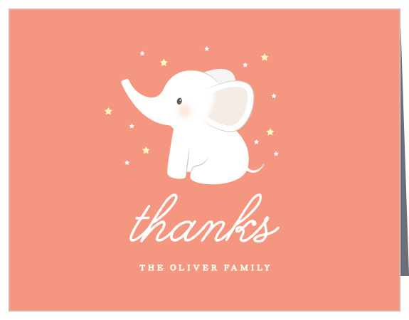 Share your appreciation for the support you received from your friends and family on your special day with our Girl Elephant Baby Shower Thank You Cards. 