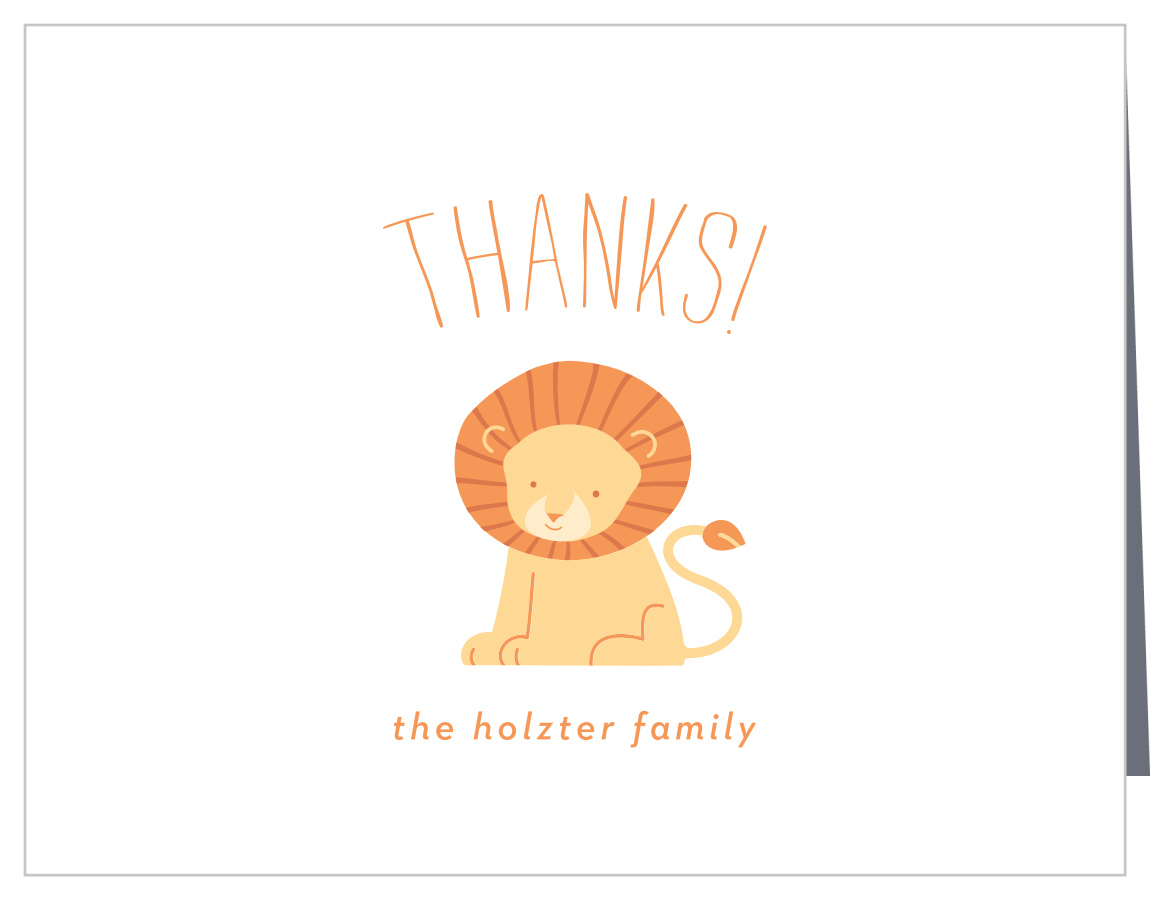 Cute Little Lion Party Thank You Cards 