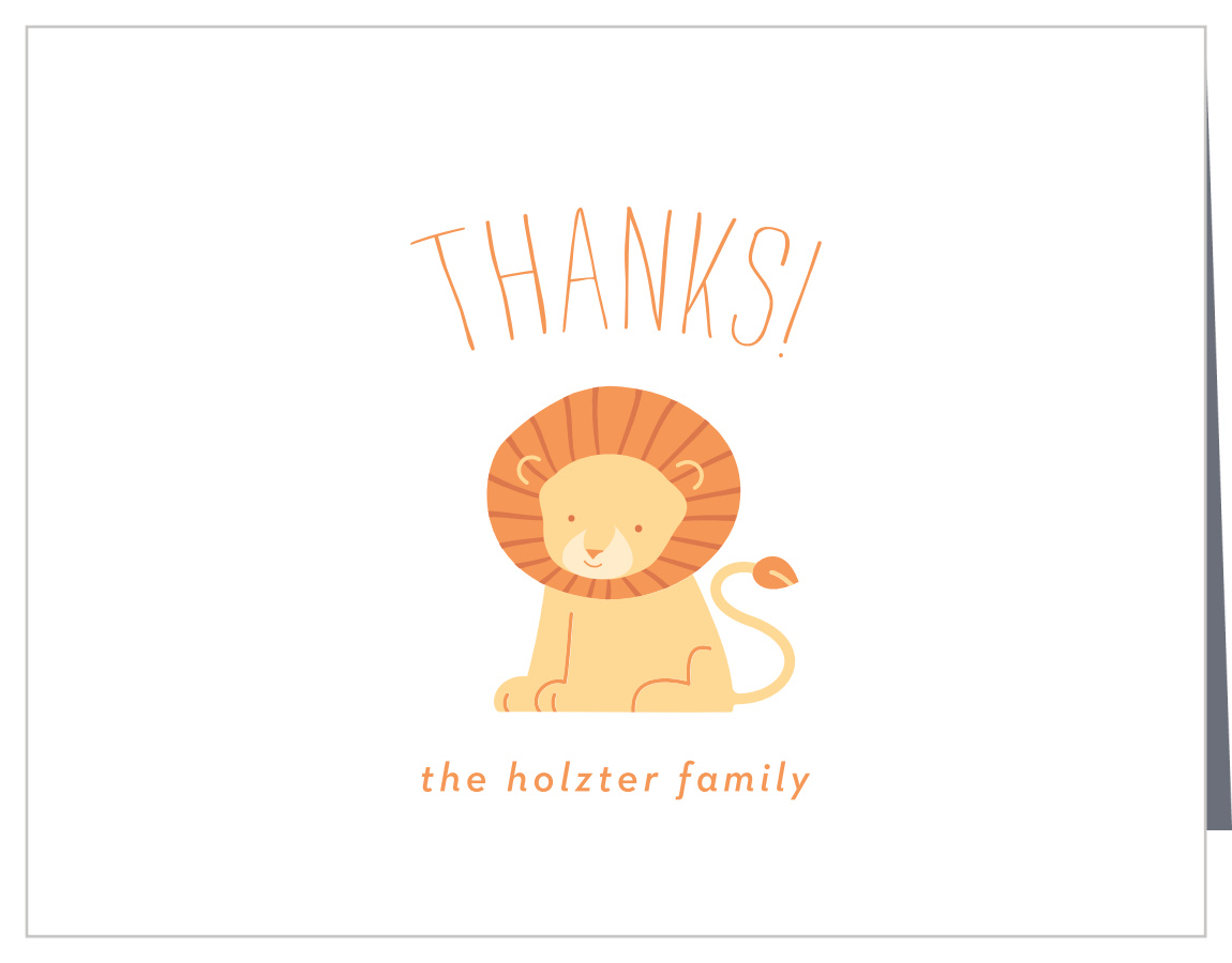 Cute Little Lion Party Thank You Cards Cute Little Lion Party Thank You Cards