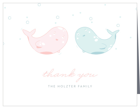Thank everyone for a blast of a baby shower with our Might As Whale Baby Shower Thank You Cards. 