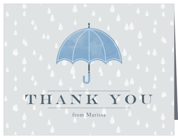 Your guests showered you and your newest edition, now it is your turn to shower them with love and gratitude with our Raindrop Umbrella Thank You Card! 