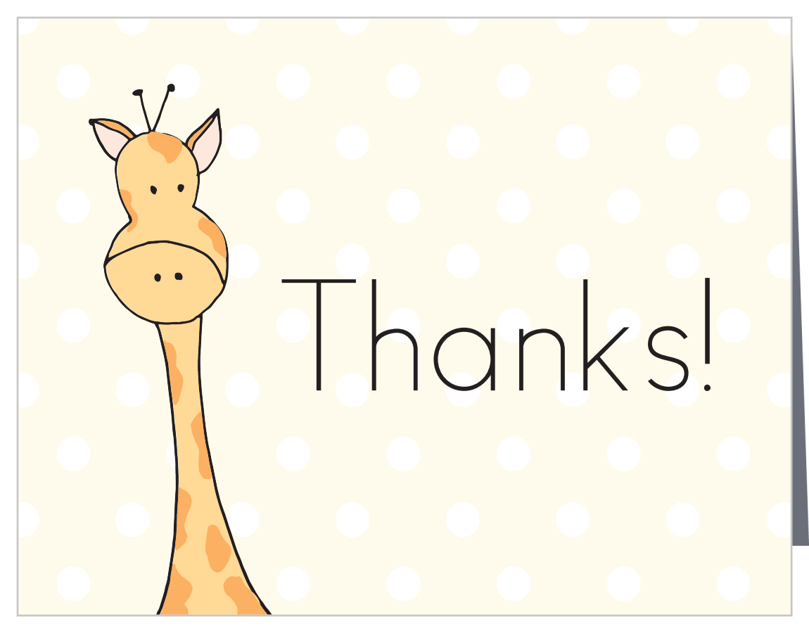 Peeking Giraffe Baby Shower Thank You Cards by Basic Invite