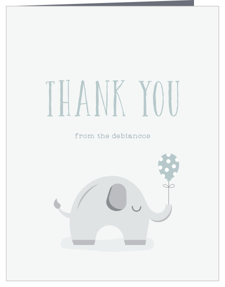 Let your close friends and family know how much you appreciated their support with our Polka Dot Elephant Thank You Cards.
