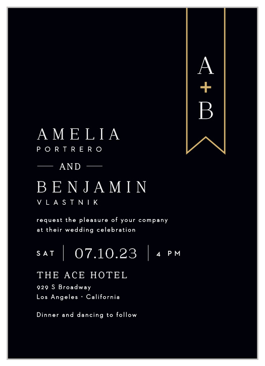 Make a sophisticated impression with our Minimalist Banner Wedding Invitations. 