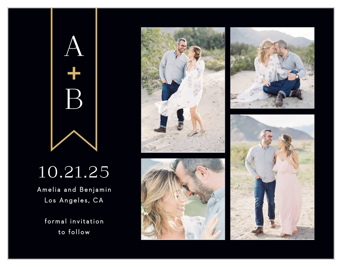 Minimalist Banner Save The Date Cards By Basic Invite