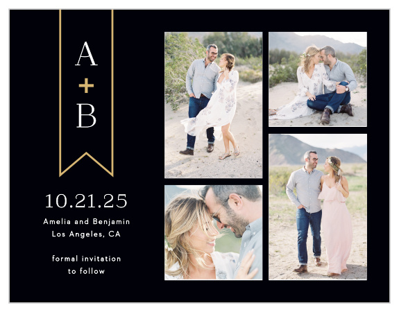 Make a sophisticated impression with our Minimalist Banner Save the Date Cards. 