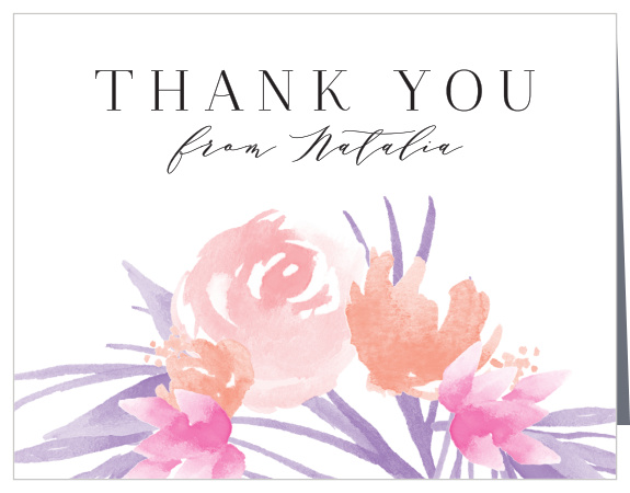 Our Watercolor Lilies Bridal Shower Thank You Cards let loved ones know how much your appreciated their support on your special day.  