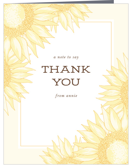 sunflower thank you cards match your color & style free! sunflower thank you cards