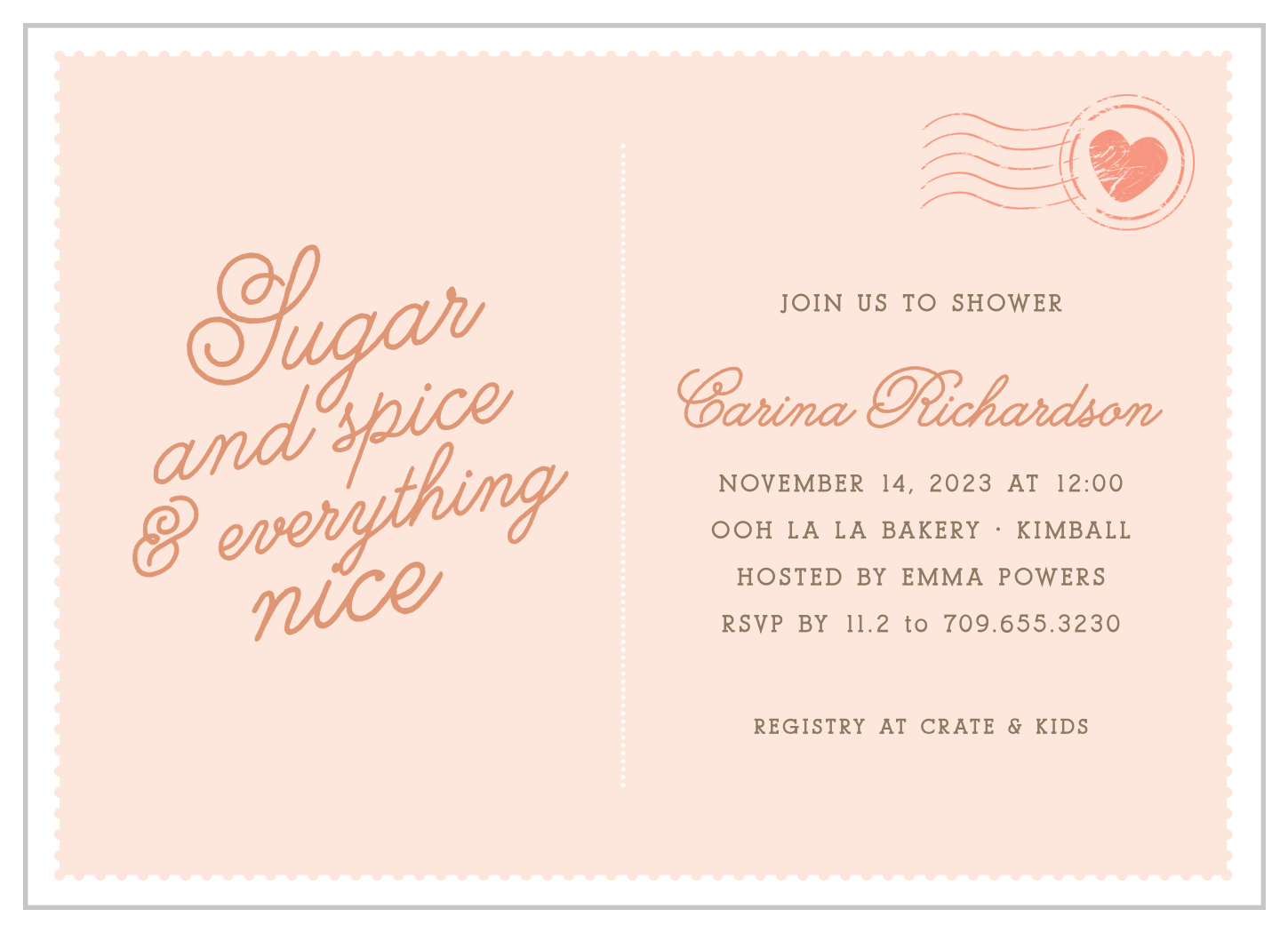 sugar and spice baby shower invitations