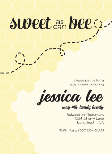 bumble bee baby shower invitations match your color style free