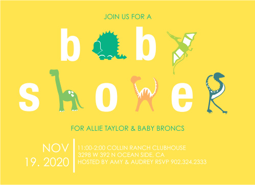Dino Letters Baby Shower Invitations By Basic Invite Dino Letters Baby Shower Invitations By Basic Invite