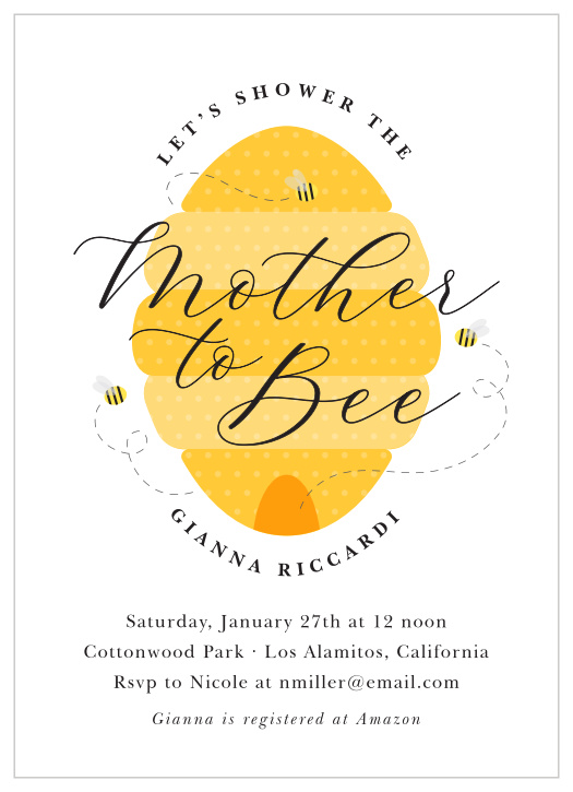 Bumble Bee Baby Shower Invitations Match Your Color Style Free