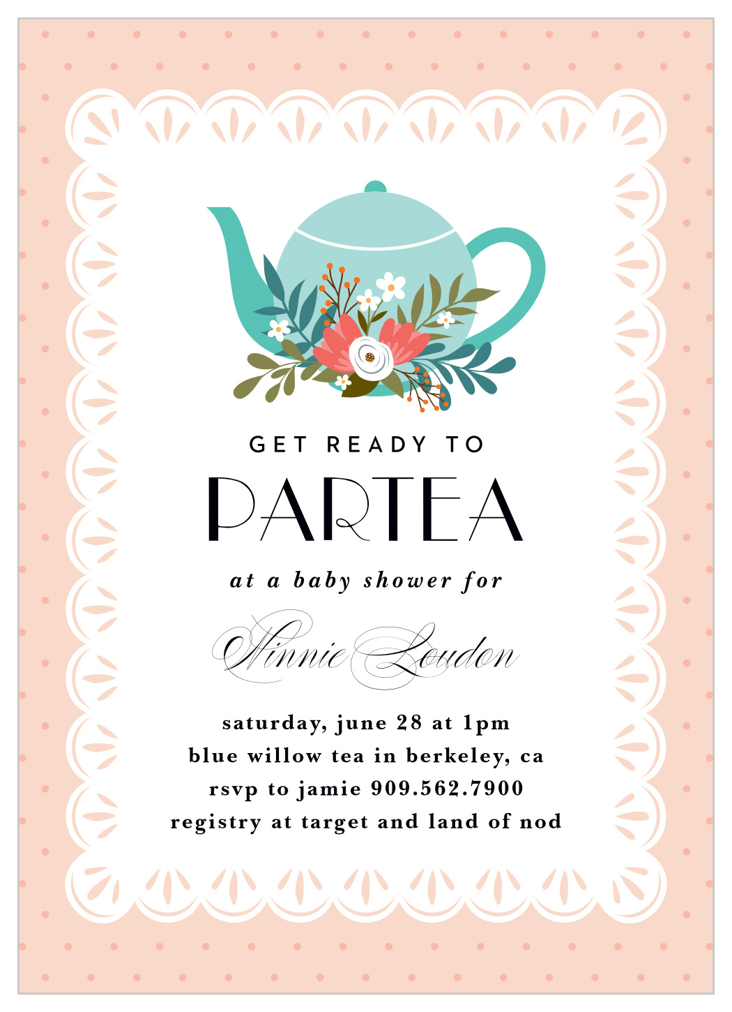baby tea invitations