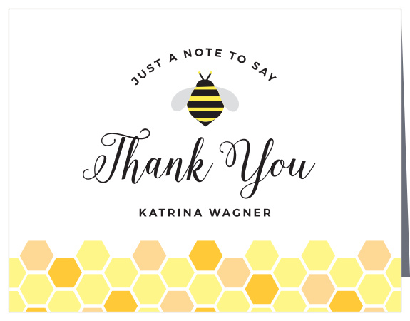 With a delicate honeycomb design, this card will sure BEE a hit amongst it's recipients! The Geometric Honeycomb Baby Shower Thank You Card is ready to be completely customized! 