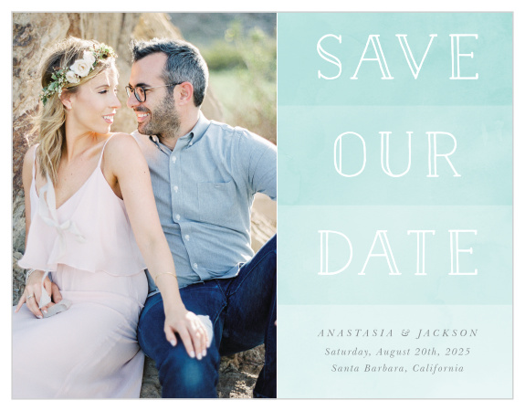 Family and friends are sure to mark their calendars for your special day when you send out our Blue Skies Save the Date Cards.