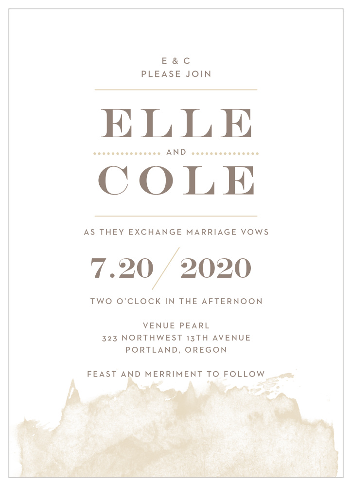 gold wedding invitation