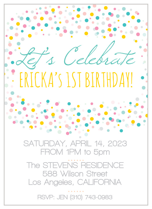 First Birthday Invitations | 40% Off Super Cute Designs - Basic Invite