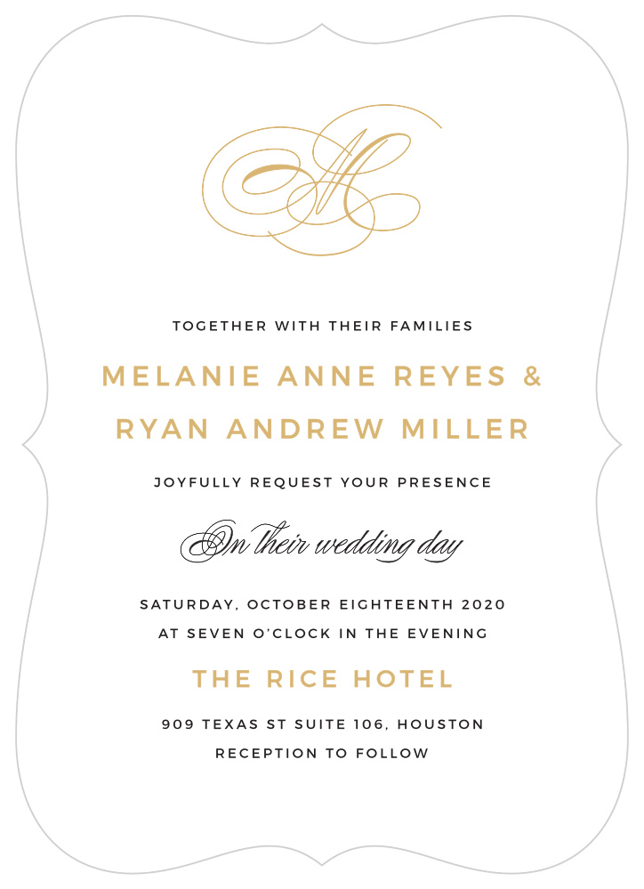 monogram wedding invitations