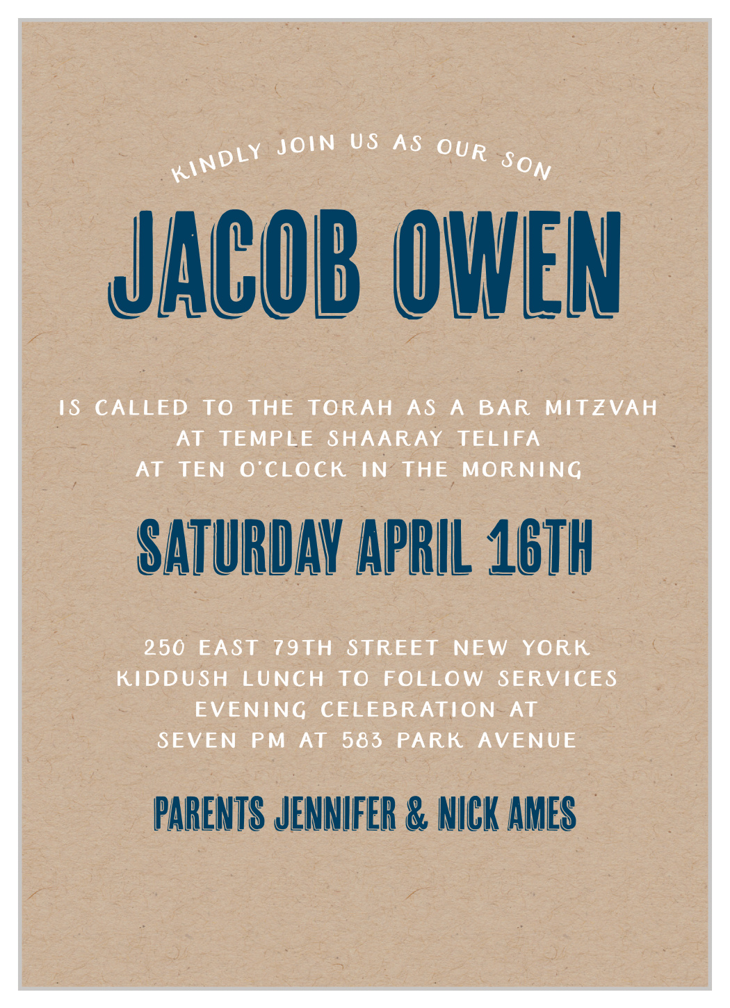 kraft paper invitations