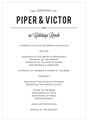 Wedding Programs Match Your Colors Style Free Basic Invite