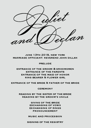 wedding programs match your colors style free basic invite