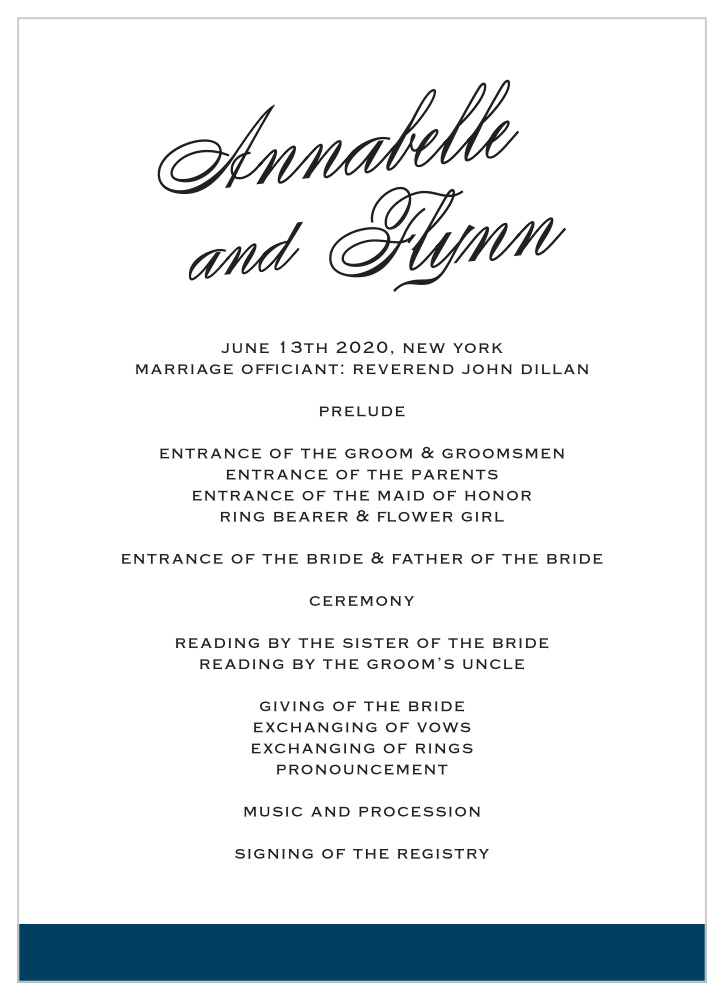 Statement Script Wedding Program