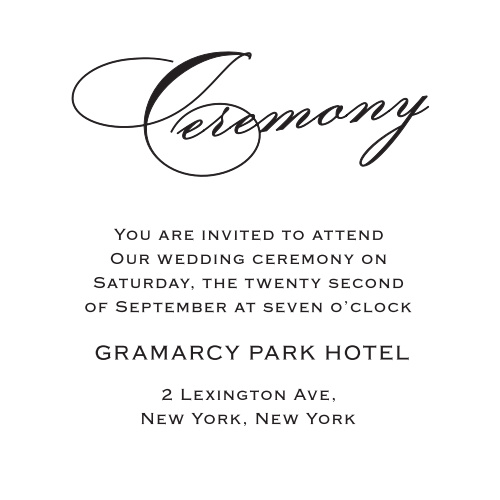 Wedding Reception Cards And Wedding Ceremony Cards By Basic Invite