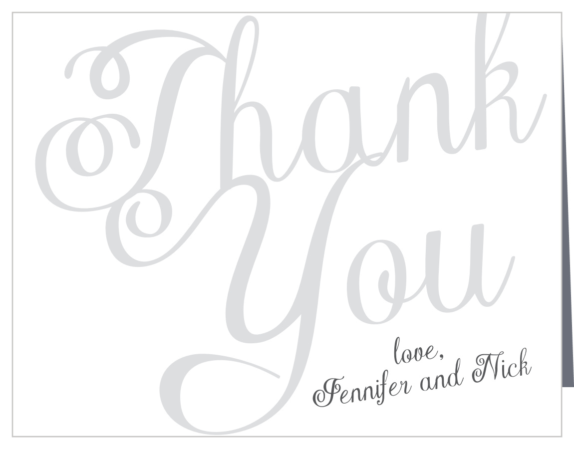 Plain Elegance Foil Wedding Thank You Cards by Basic Invite