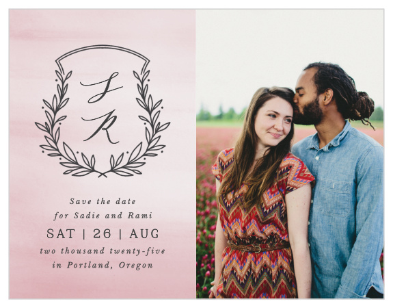 Family and friends are sure to mark their calendars for your wedding when they see the look of our Watercolor Initials Save the Date Cards.