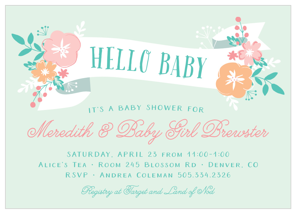 welcome baby girl invitations