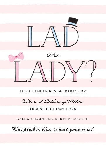 Gender Reveal Baby Shower Invitations Match Your Color Style Free