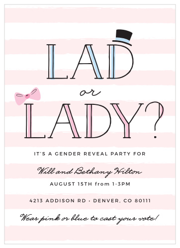 40 Personalised Baby Gender Reveal Party Invitations ~ Invites Baby Shower BR1
