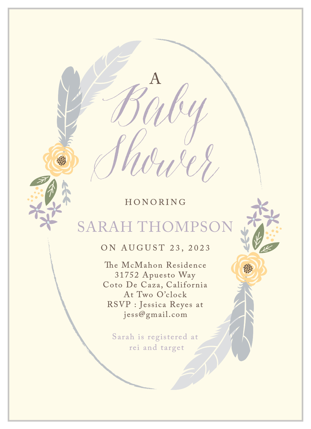 bohemian baby shower invitations