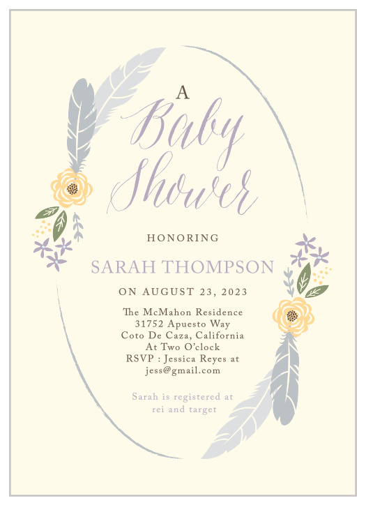baby shower ceremony invitation card