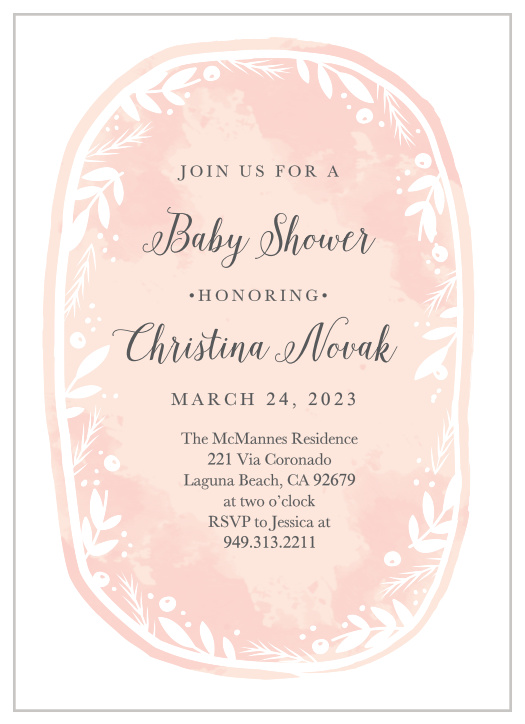 The Delicate Wreath Baby Shower Invitations are a sweet and feminine invite for any mother-to-be! 