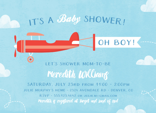 airplane baby shower invitations