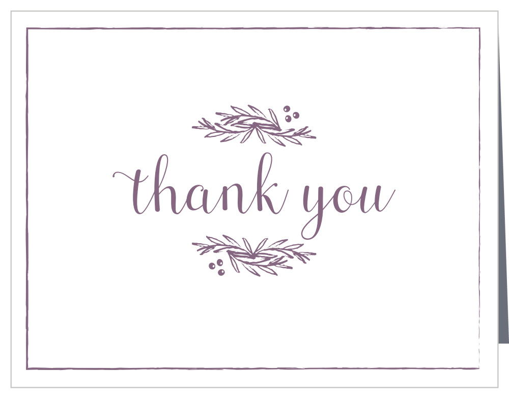 Delicate Laurel Thank You Cards by Basic Invite