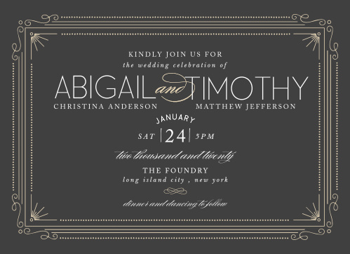 Art Deco Wedding Invitations Match Your Color Style Free