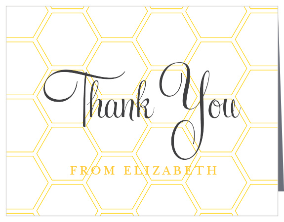 Your guests will be buzzing with joy when they receive the sweet honeycombed Mommy To Bee Thank You Cards! 