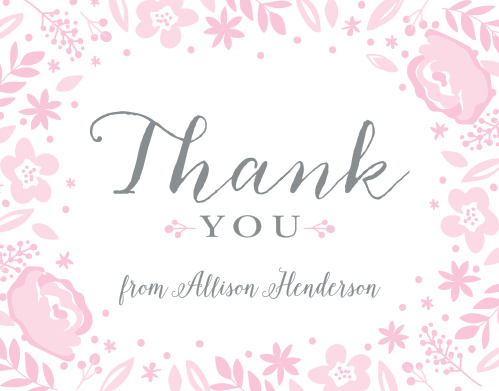 Baby Shower Thank You Cards Match Your Color Style Free Basic