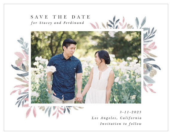 Mark a spot on everyone's calendars with our Sweetly Framed Save the Date Cards.