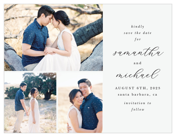 If a picture's worth a thousand words, then the Stacked Photo Save the Date Cards say it all.