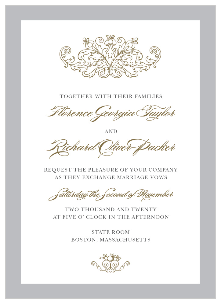 damask wedding invitation