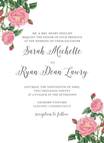 rose wedding invitations match your color style free