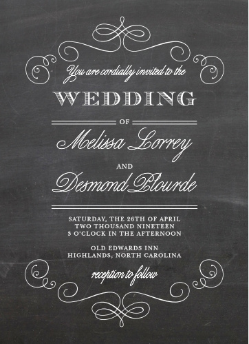 Chalkboard Wedding Invitations Match Your Color Style Free